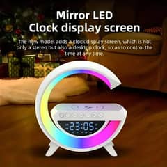 3 in 1 G Lamp Speaker with Wireless charger & Alarm Clock