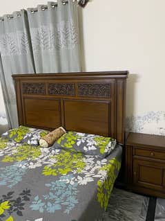 king size double bed with 2 side tables slightly used  like brand new