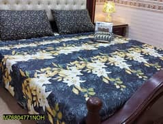 3 pcs Cotton Printed Double Bedsheet