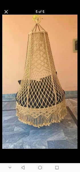 Macrame Hanging Swing Chair Hand Woven Jhoola For Indoor | Outdoor. 3