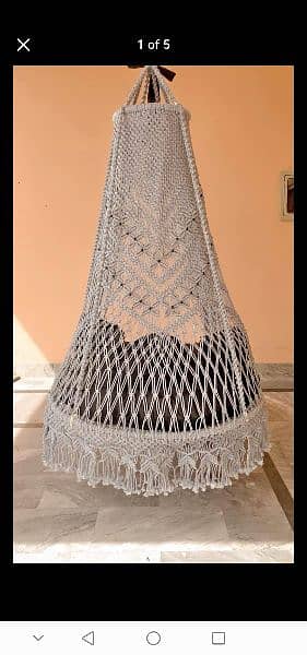 Macrame Hanging Swing Chair Hand Woven Jhoola For Indoor | Outdoor. 5