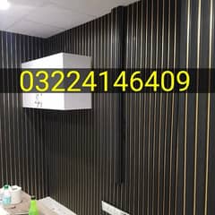 Fluted Wall panels, Wallpaper , Wooden Flooring , carpet tiles floor.