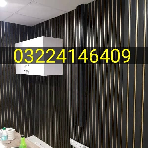 Fluted Wall panels, Wallpaper , Wooden Flooring , carpet tiles floor. 0