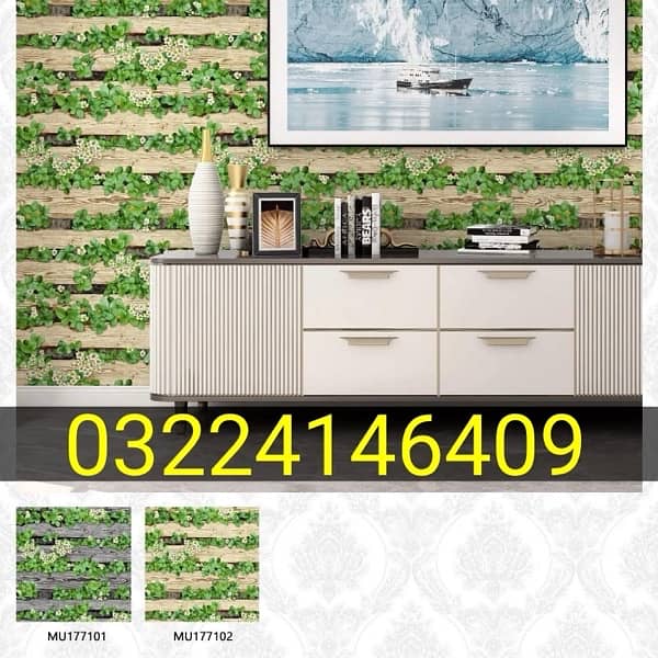 Fluted Wall panels, Wallpaper , Wooden Flooring , carpet tiles floor. 5