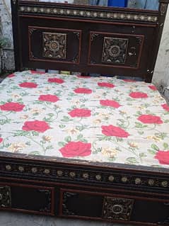 King size double bed with mattress (Free)