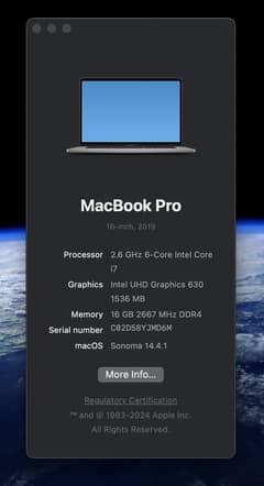 MabBook Pro 2019 2.6 i7 16” inch 16GB 512GB SSD