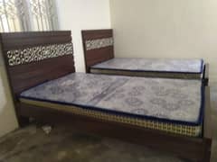 2 single bed with medical mattress,  cupboard