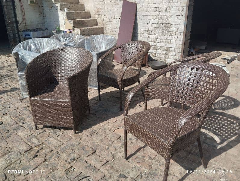 OUTDOOR GARDEN RATTAN UPVC FURNITURE SOFA SET CHAIRS TABLE UMBRELLA 4