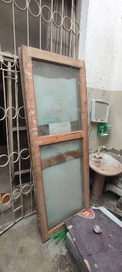 wooden door with glass 3 door hay 0