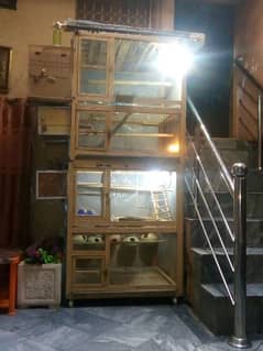 birds cage for parrots with 6 breeding box and 4 floor cage