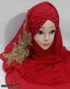 Hijab For Women's With 3D Flowers