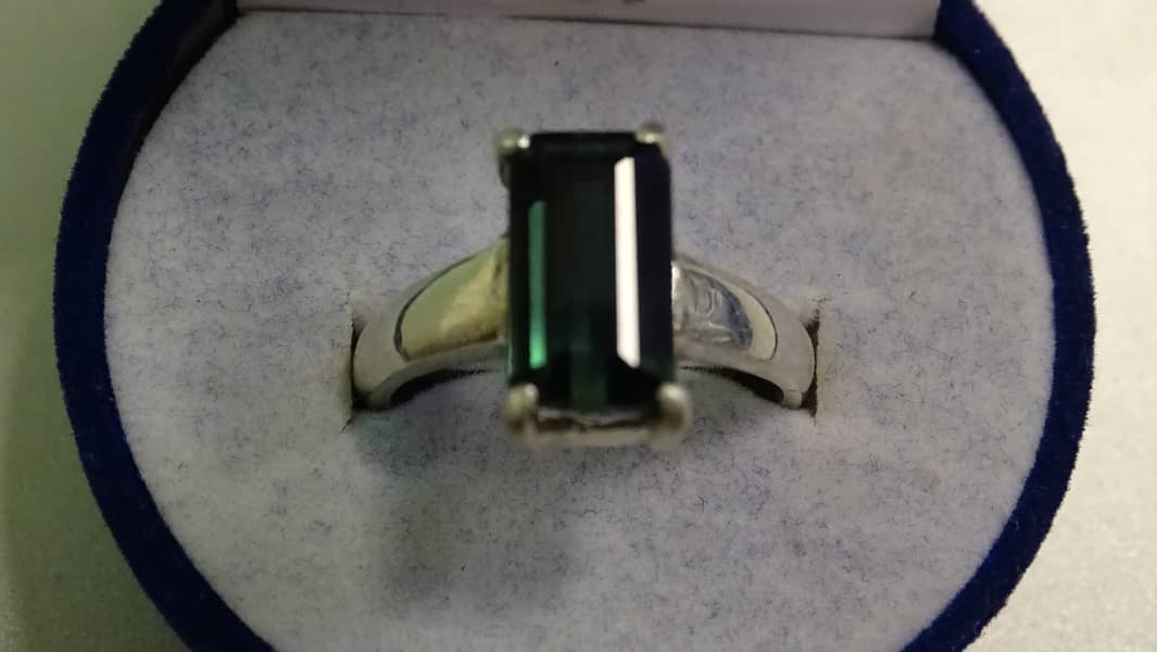 Green Tourmaline Women's Silver Ring 0