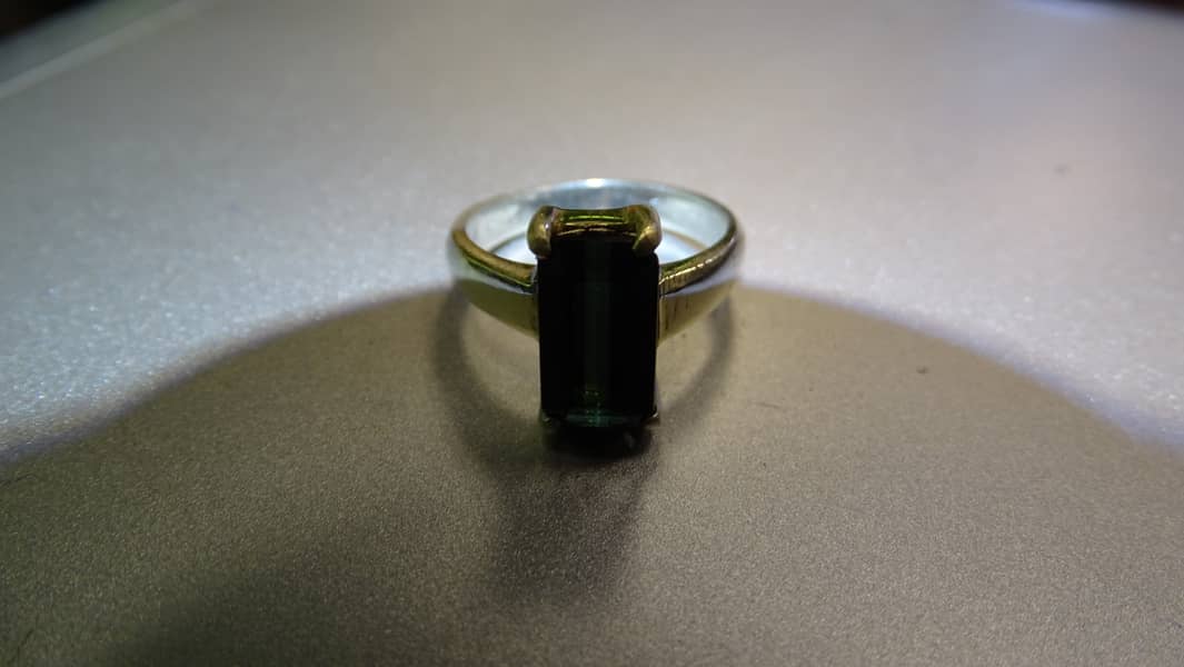 Green Tourmaline Women's Silver Ring 6