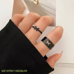 2 Pcs Trendy Couple Butterfly Rings