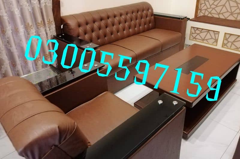 sofa set 5,7 seater leather furniture table chair home desk cafe couch 5