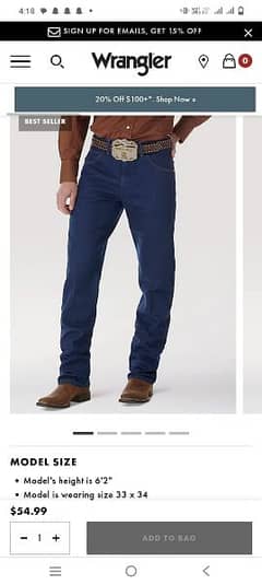 wrangler brand imported jeans