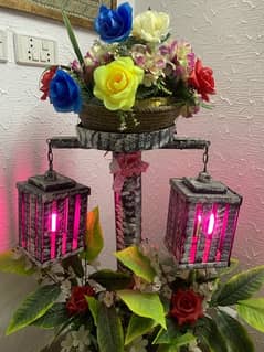 decoration stand with colour ful lights