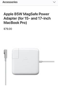 Apple MacBook Pro A1343 Visit > MagSafe AC Adapter Charger