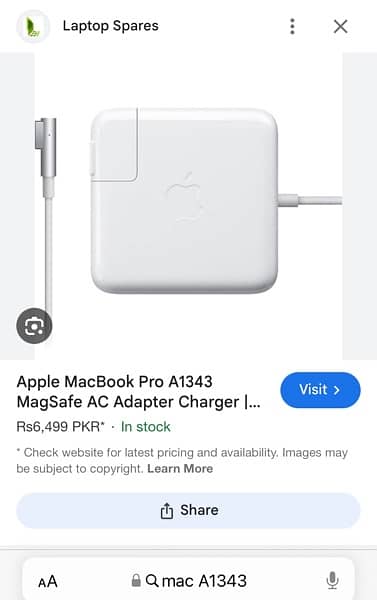 Apple MacBook Pro A1343 85 w AC Adapter Charger 1