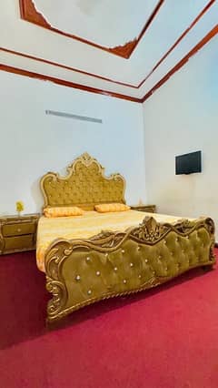 King Size Bed + side tables + Dressing table + Mattress