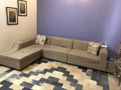 L Shaped / 5 seater / comfortable sofa set / beige color / portable