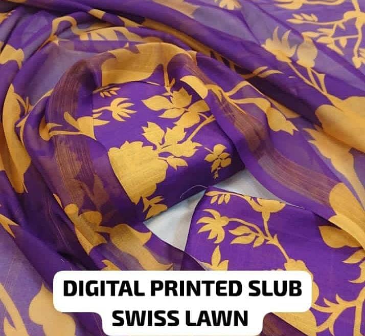 Floral Digital Printed / Women dress / floral Dress / 3pcs Swiss lawn 4