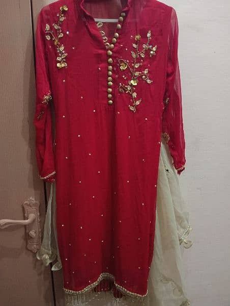 chiffon dress with hand work 1