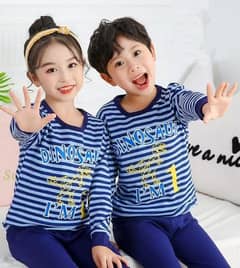 Kid's stitched cotton printed Night suit