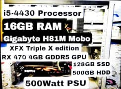 i5 4th generation 16GB RAM RX 470 4GB Gaming Pc