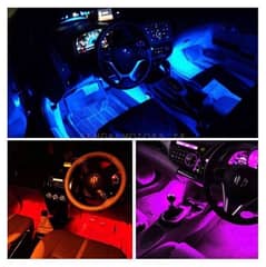 Car RGB Atmosphere Light, Car Interior Foot Light - 4 pcs