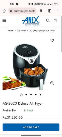 Air Fryer  Big size . . Annex Brand