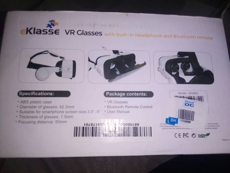 eKlasse Vr glasses with built-in headphones and Bluetooth remote 1