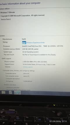 LENOVO LAPTOP COR2DU 3GBRAM 160 HARD DRAIV