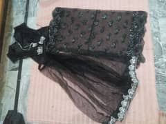 Black net saree