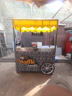 Towable fries cart, Moveable waffle cart, Towing cart, Soda, Burger