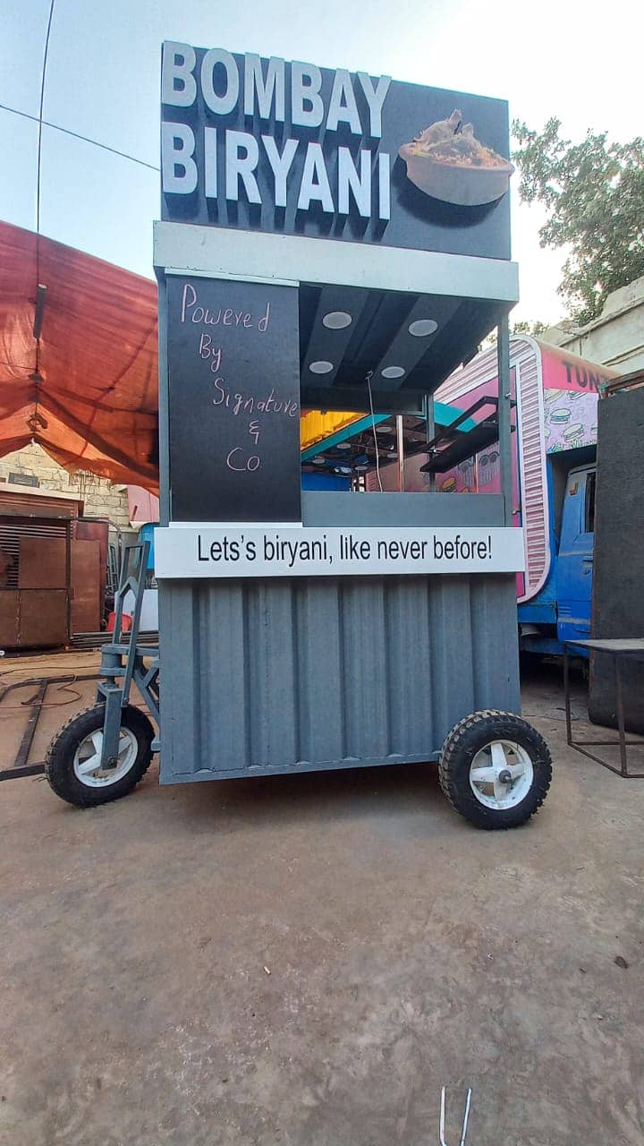 Towable fries cart, Moveable waffle cart, Towing cart, Soda, Burger 1