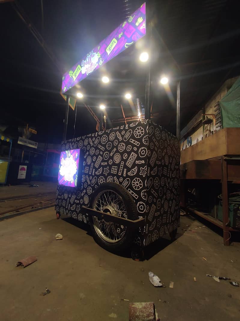 Towable fries cart, Moveable waffle cart, Towing cart, Soda, Burger 2