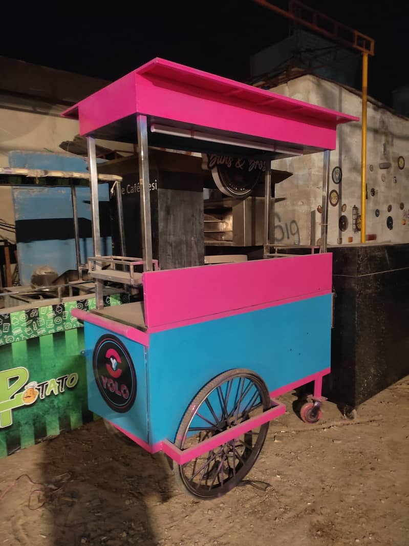 Towable fries cart, Moveable waffle cart, Towing cart, Soda, Burger 4