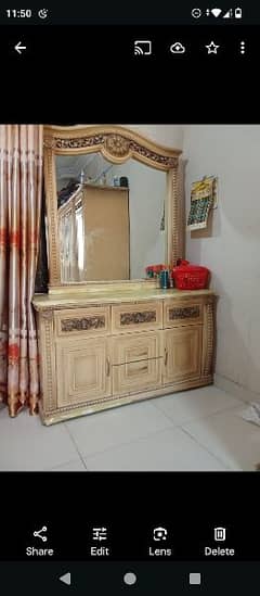 bed with dressing table