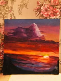 sunset handmade painting