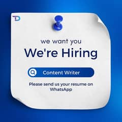 Content Writer Required