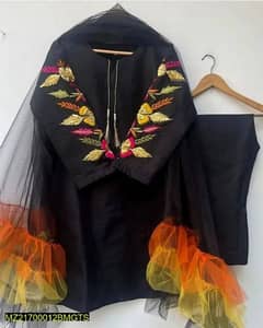 3 Pcs Womens Stitched Katan Silk Suit