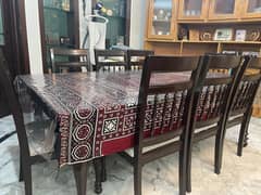 8 chairs wooden with dining table