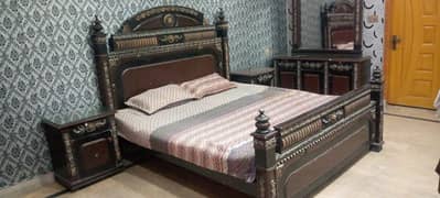 Double bed with side tables and Dressing table