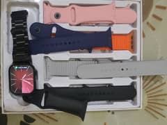 Laxasfit Series 10 45mm smart watch with box and 8 diffrenet straps