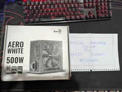 AeroCool Aero White 500 Watt ATX size Power Supply for PC with Box