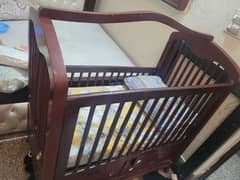 baby bed (cot) with swing(jhoola) with mattress