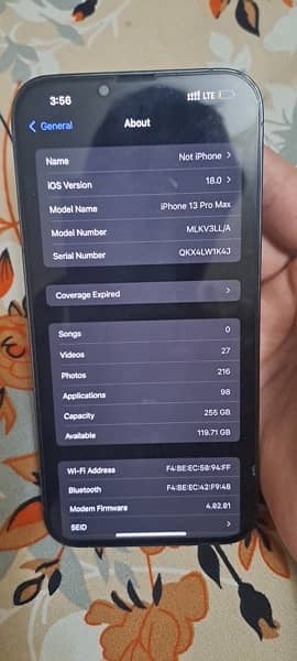 iPhone 13 Pro Max PTA Approved 256 GB LLA Model 1