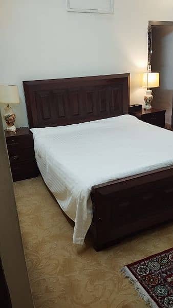 bed with side table n metress pure wooden 3