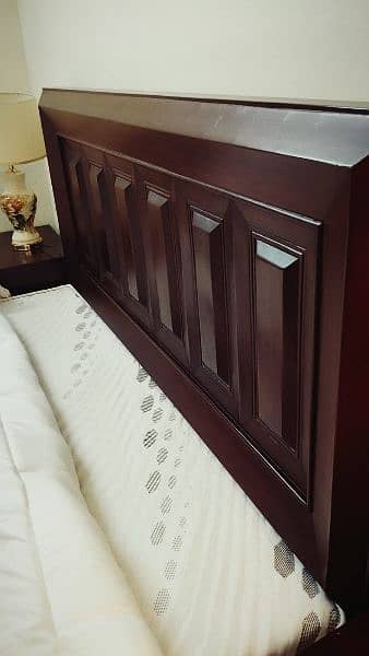 bed with side table n metress pure wooden 6